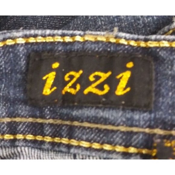 Izzi Jeans USA Women's Jeweled Whiskered Metallic Embroidered Jeans Size 15 - Picture 7 of 9